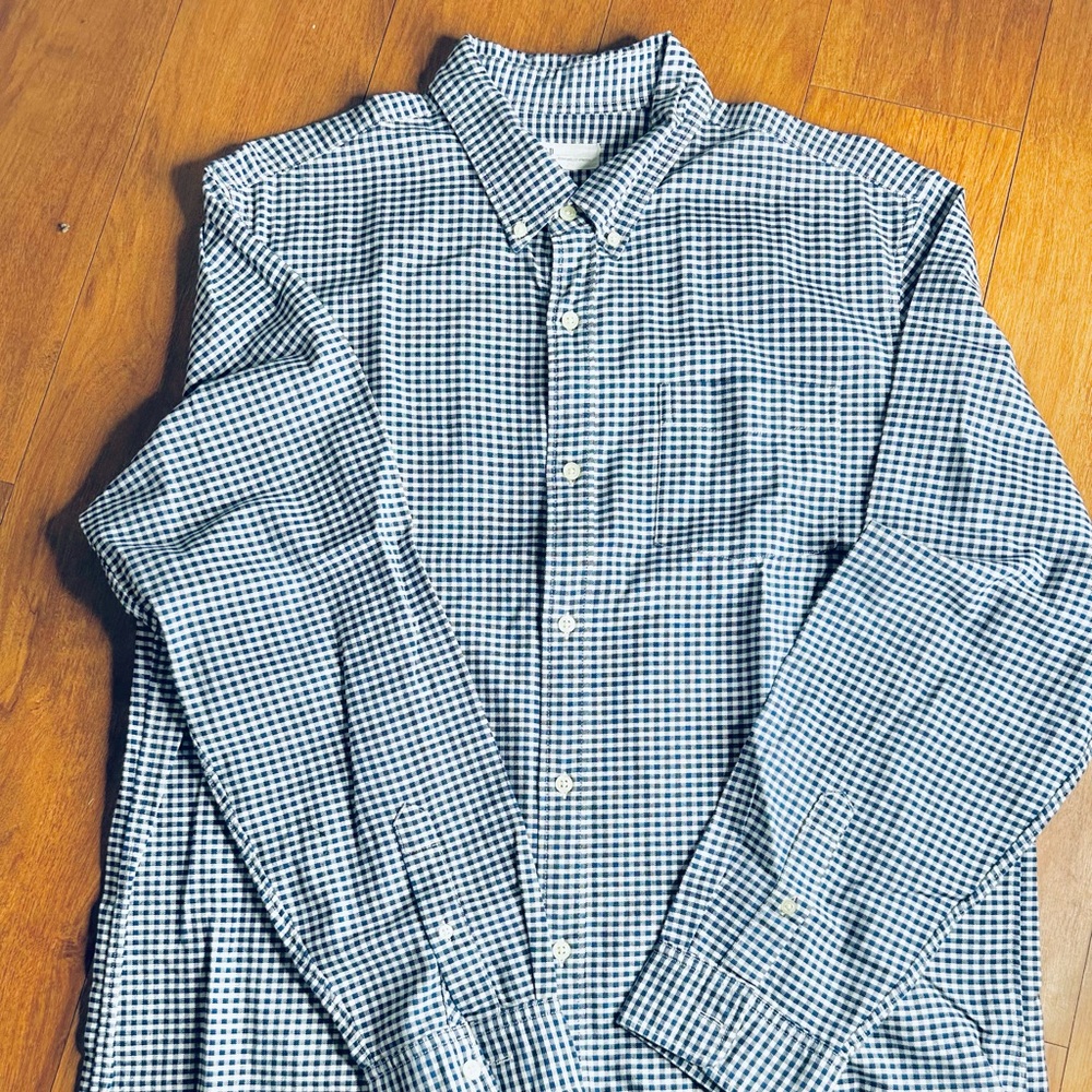 Men's Black and White Checkered Shirt